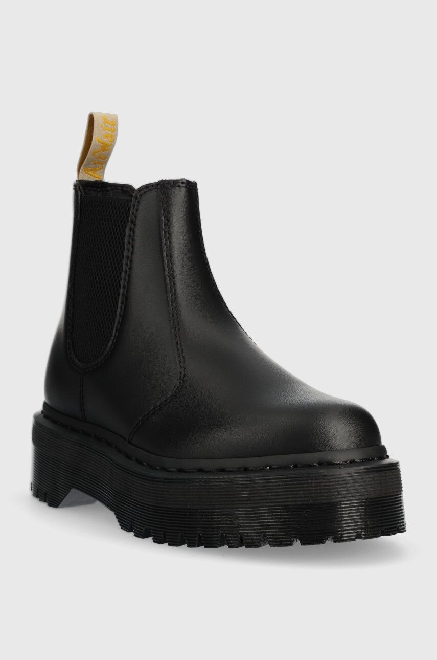 Dr. Martens Boty s gumou V 2976 Quad Mono dámské černá barva na platformě DM27560001-Black - Pepit.cz