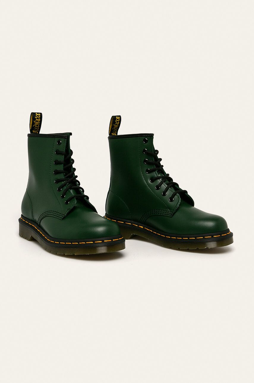 Dr. Martens Kožené workery 1460 dámské zelená barva na plochém podpatku 11822207-Green - Pepit.cz