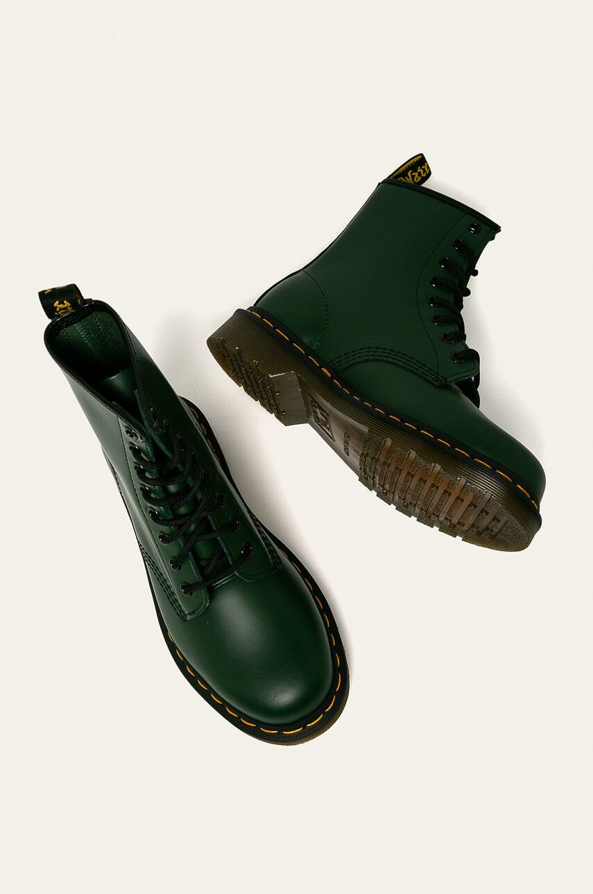 Dr. Martens Kožené workery 1460 dámské zelená barva na plochém podpatku 11822207-Green - Pepit.cz