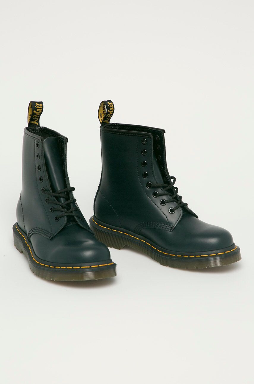 Dr. Martens Kožené workery 1460 dámské tmavomodrá barva na plochém podpatku - Pepit.cz