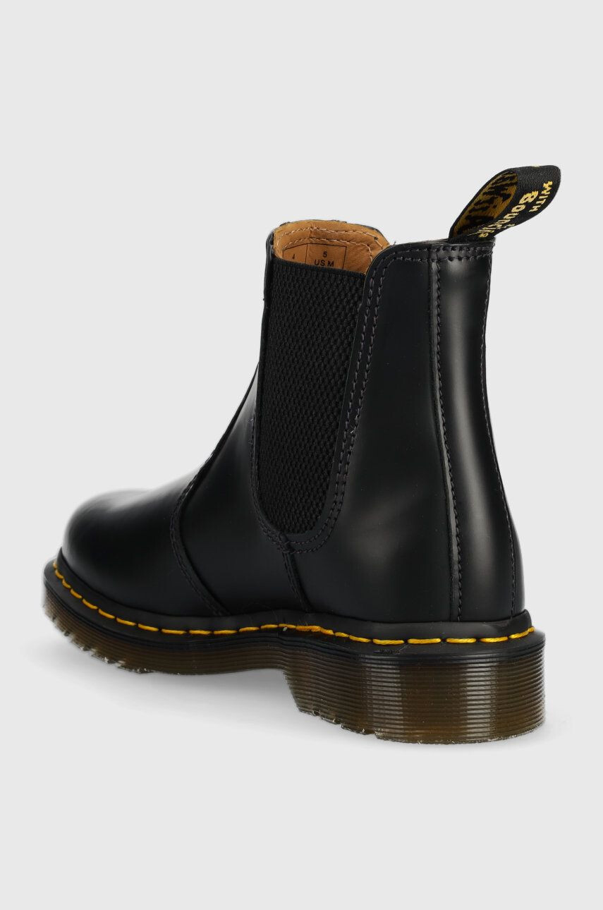 Dr. Martens Kožené kotníkové boty dámské černá barva na plochém podpatku 22227001-black - Pepit.cz