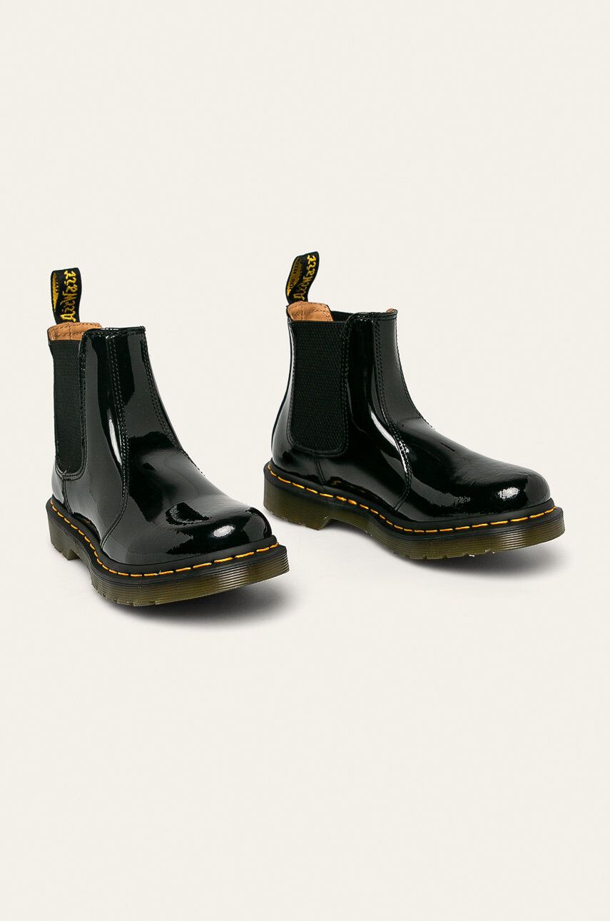 Dr. Martens Kožené kotníkové boty 2976 dámské černá barva na plochém podpatku 25278001-Black - Pepit.cz