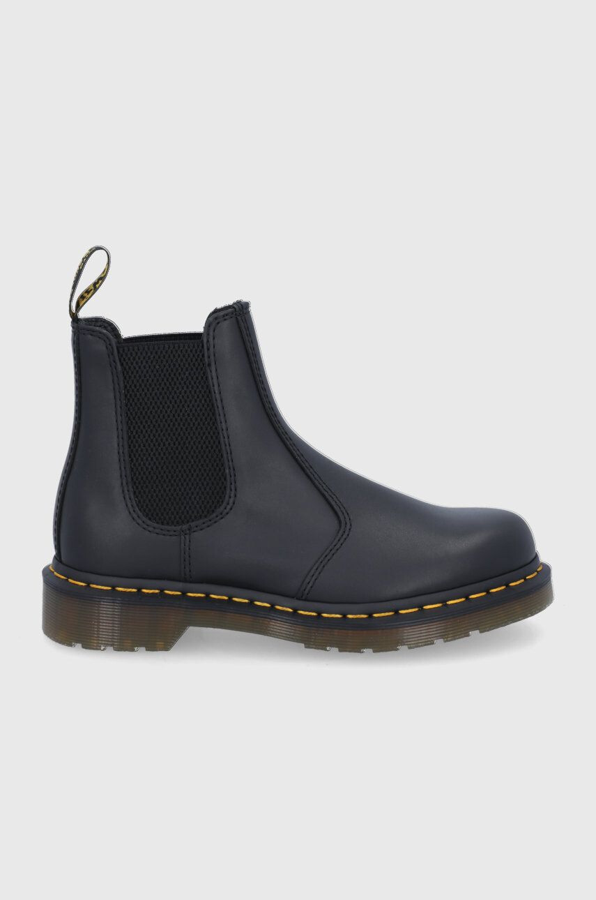 Dr. Martens Kožené kotníkové boty 2976 dámské černá barva na plochém podpatku - Pepit.cz