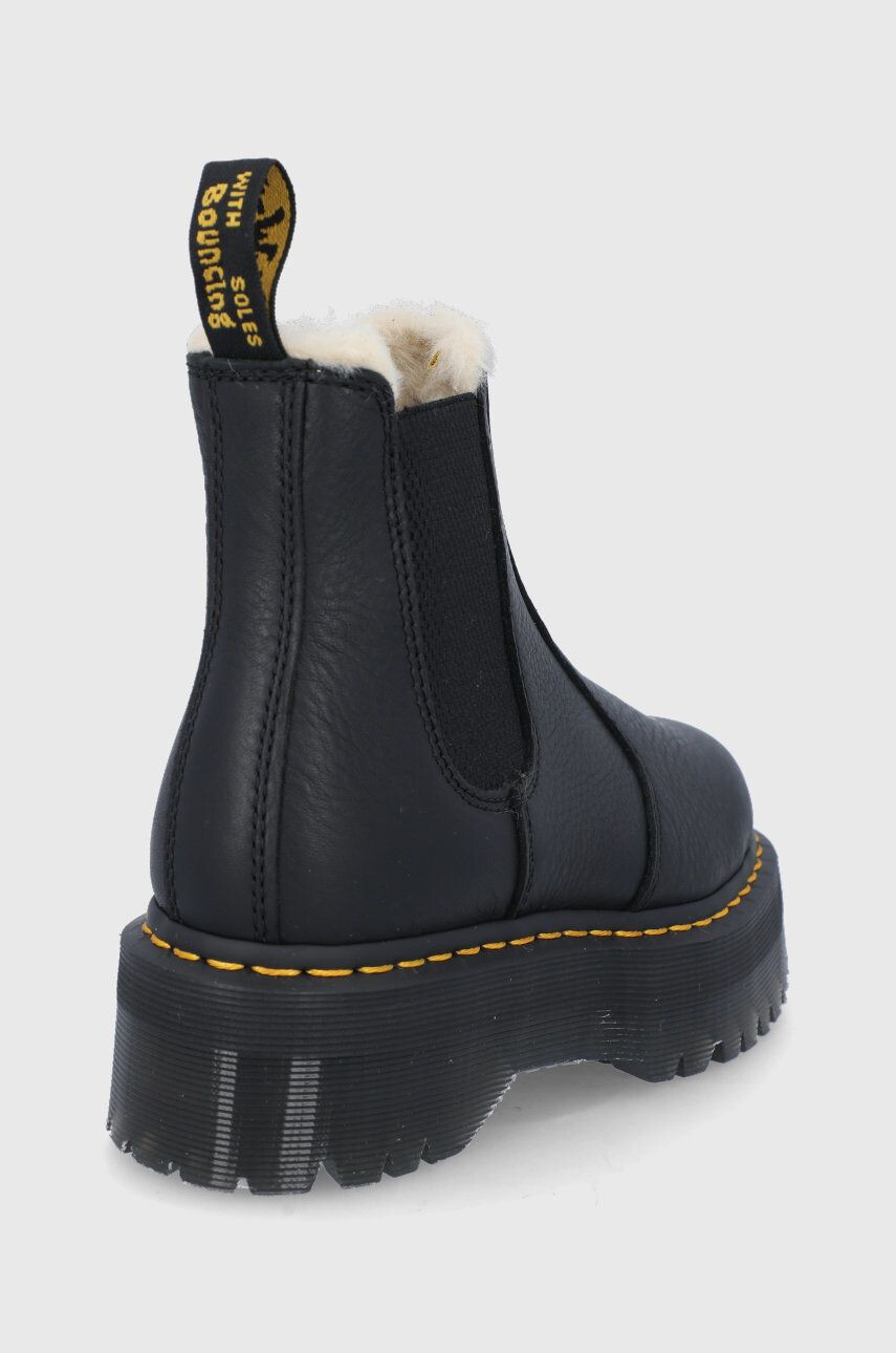 Dr. Martens Kožené kotníkové boty 2976 Quad Fl dámské černá barva na platformě zateplené 25635001 - Pepit.cz