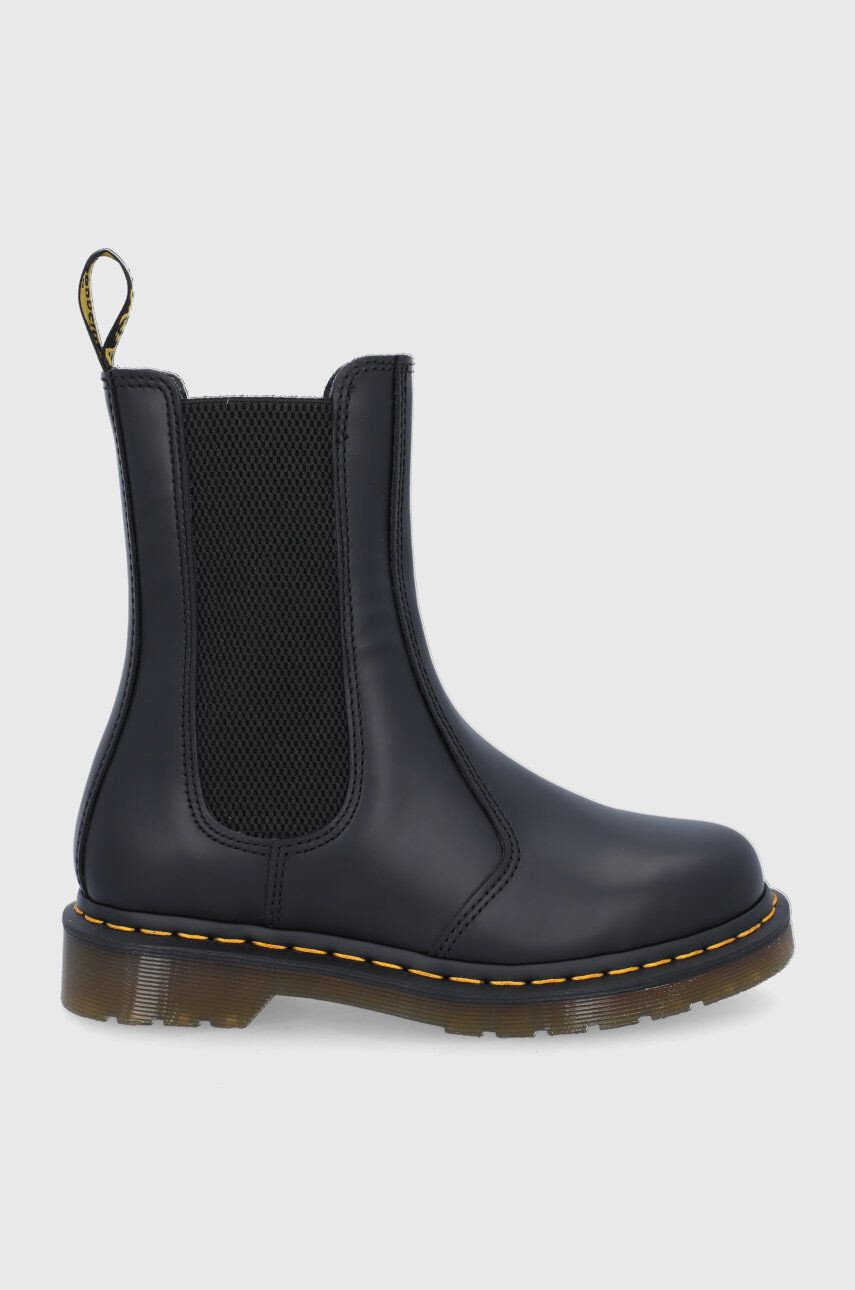 Dr. Martens Kožené kotníkové boty dámské černá barva na plochém podpatku - Pepit.cz