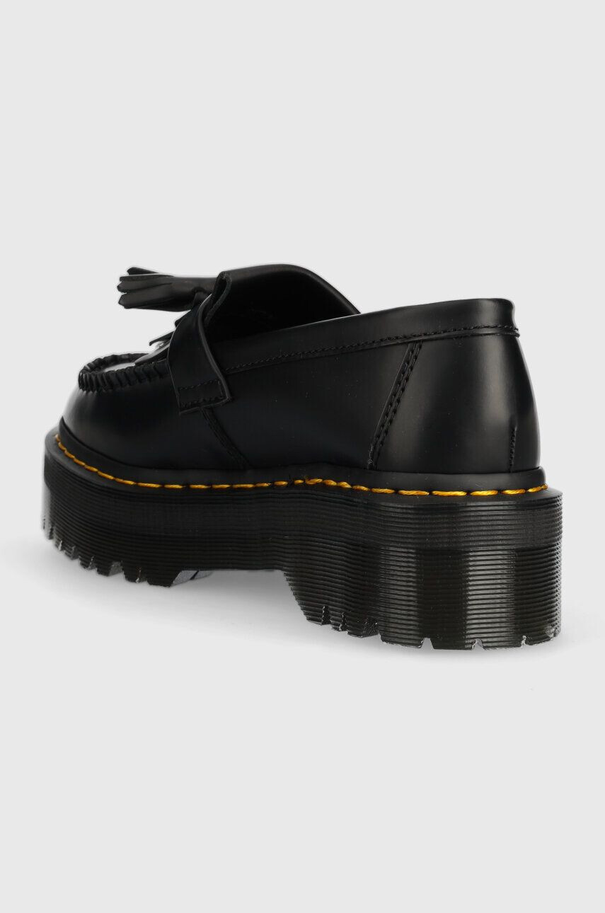 Dr. Martens Kožené mokasíny Adrian Quad dámské černá barva na platformě DM27989001 - Pepit.cz