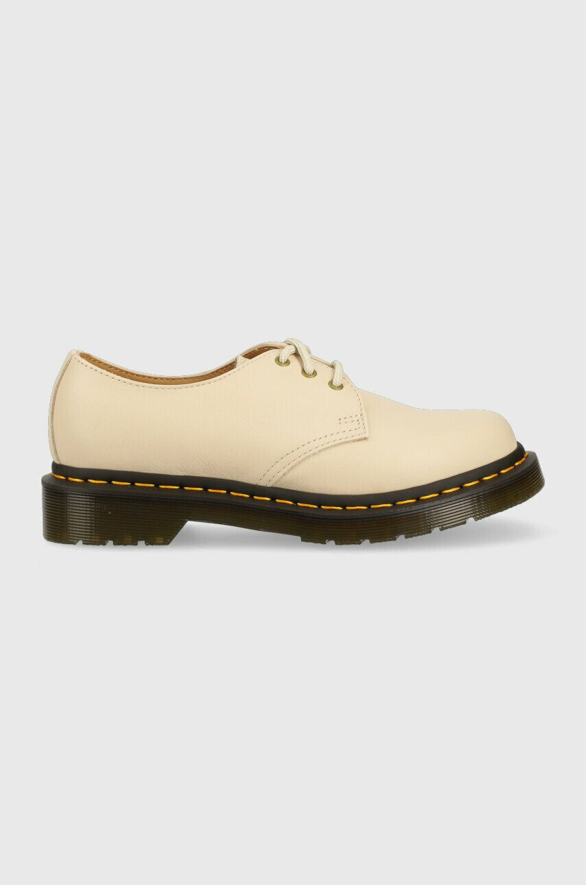 Dr. Martens Kožené polobotky 1461 dámské béžová barva na platformě DM24256292 DM24256292-Parchment - Pepit.cz