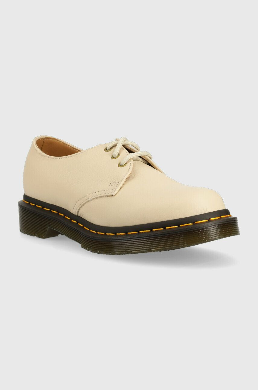 Dr. Martens Kožené polobotky 1461 dámské béžová barva na platformě DM24256292 DM24256292-Parchment - Pepit.cz