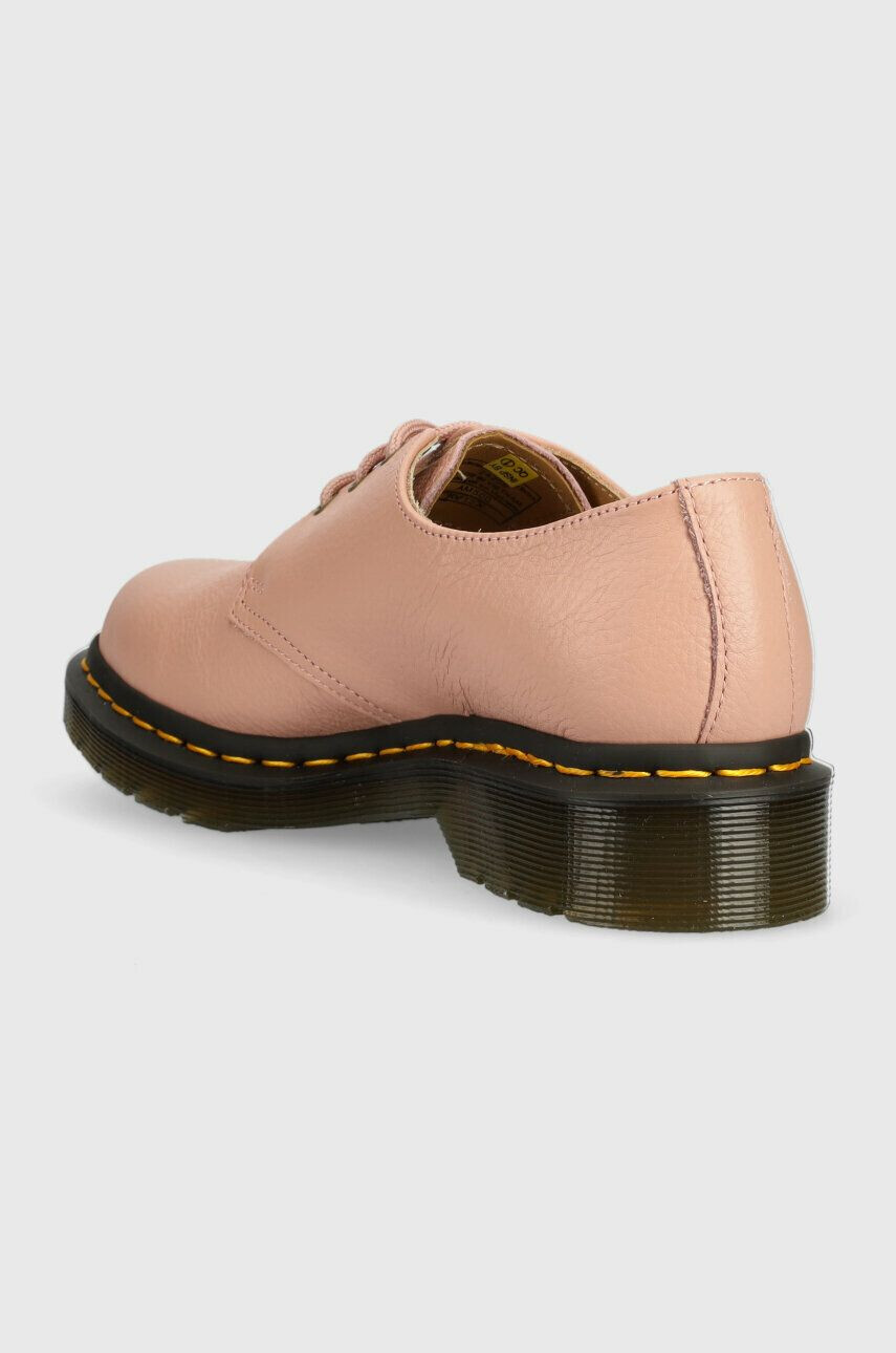 Dr. Martens Kožené polobotky 1461 dámské růžová barva na plochém podpatku DM24256329-Peach.Bei - Pepit.cz