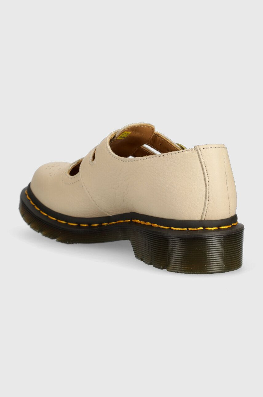 Dr. Martens Kožené polobotky 8065 Mary Jane dámské béžová barva na plochém podpatku DM30692292 DM30692292-Parchment - Pepit.cz