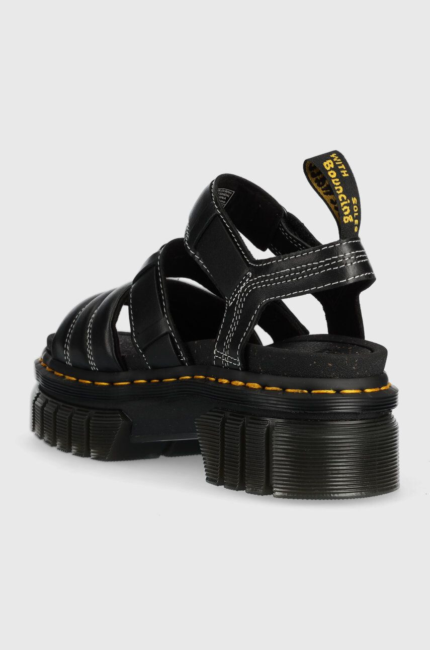 Dr. Martens Kožené sandály Ricki 3-strap dámské černá barva na platformě - Pepit.cz