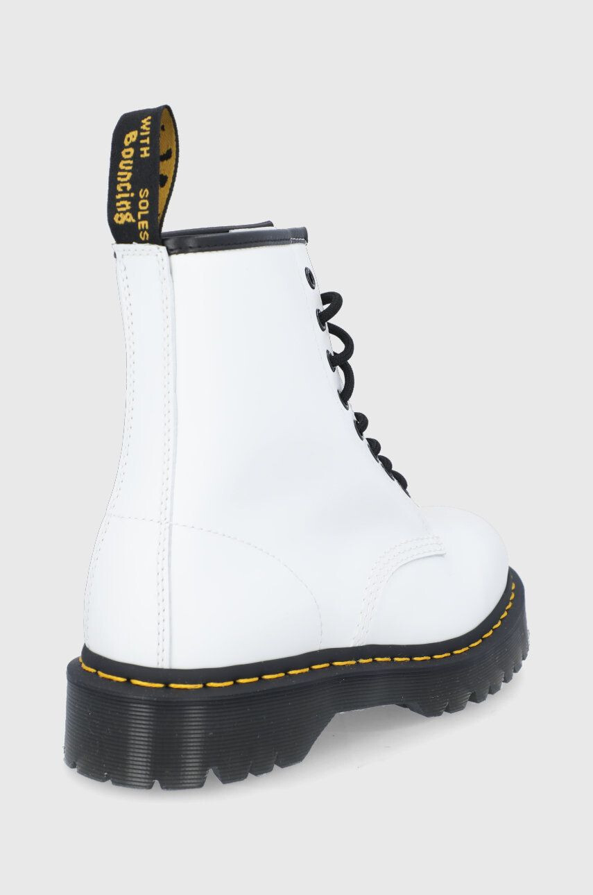 Dr. Martens Kožené workery 1460 Bex dámské bílá barva na plochém podpatku - Pepit.cz