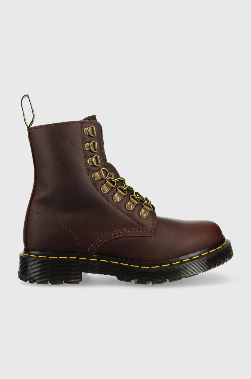 Dr. Martens Kožené workery 1460 Pascal dámské hnědá barva na plochém podpatku lehce zateplené - Pepit.cz