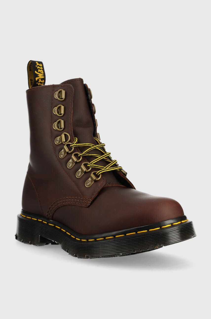 Dr. Martens Kožené workery 1460 Pascal dámské hnědá barva na plochém podpatku lehce zateplené - Pepit.cz