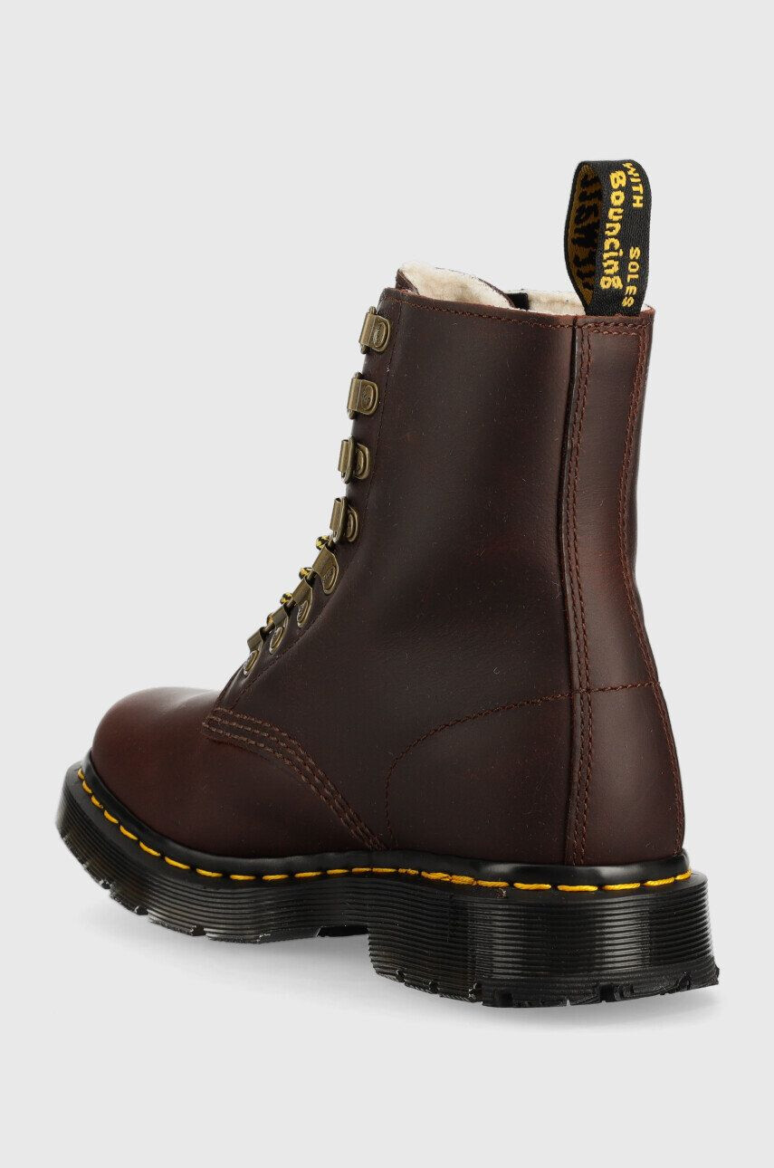 Dr. Martens Kožené workery 1460 Pascal dámské hnědá barva na plochém podpatku lehce zateplené - Pepit.cz