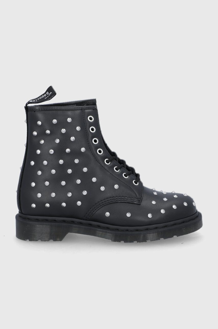 Dr. Martens Kožené workery 1460 Stud dámské černá barva na plochém podpatku - Pepit.cz