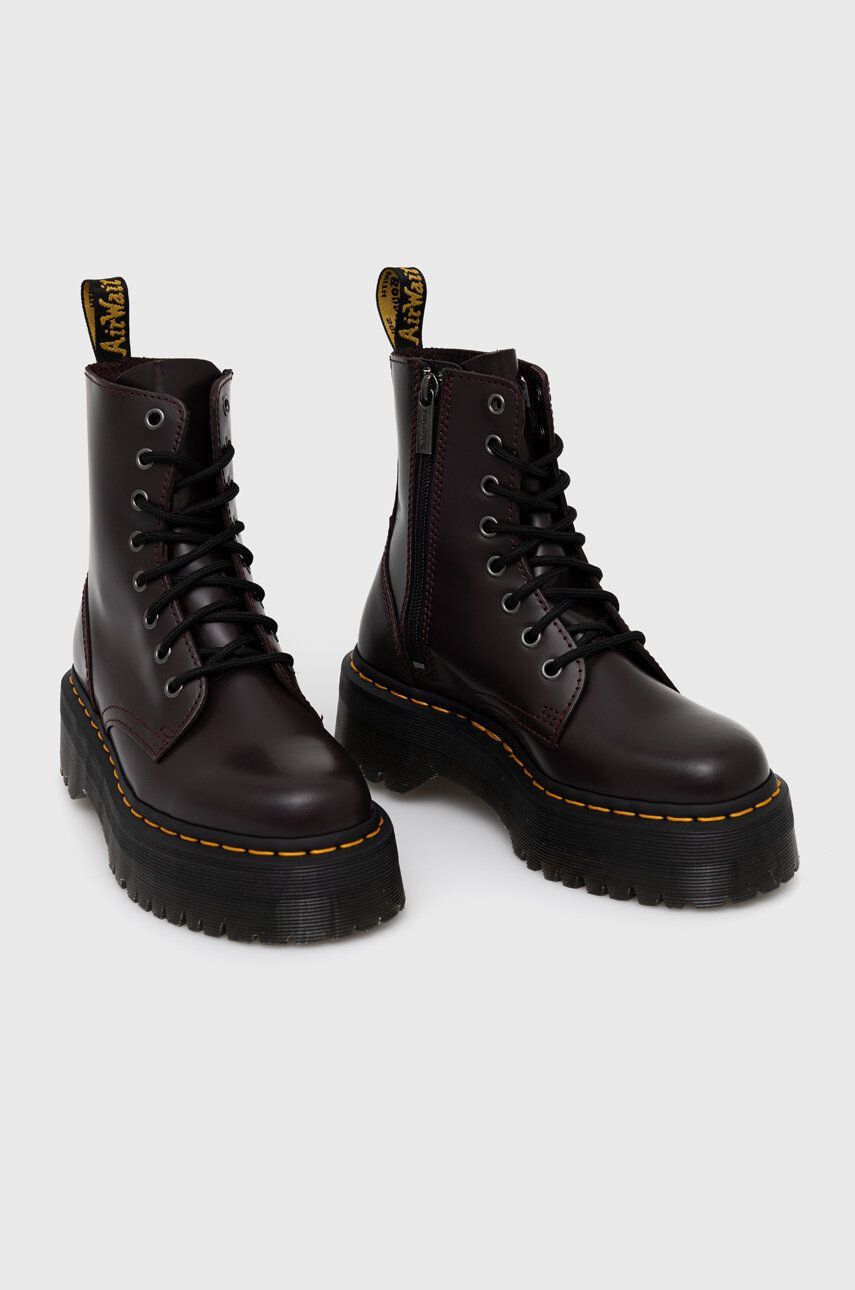 Dr. Martens Kožené workery dámské bílá barva na plochém podpatku - Pepit.cz