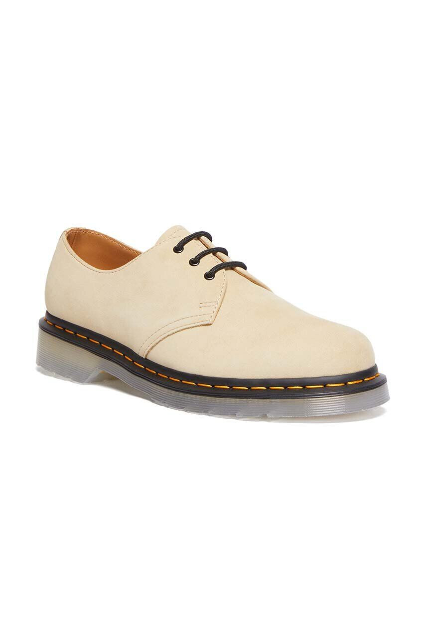 Dr. Martens Semišové polobotky 1461 ICED II dámské béžová barva na plochém podpatku DM30641505 - Pepit.cz