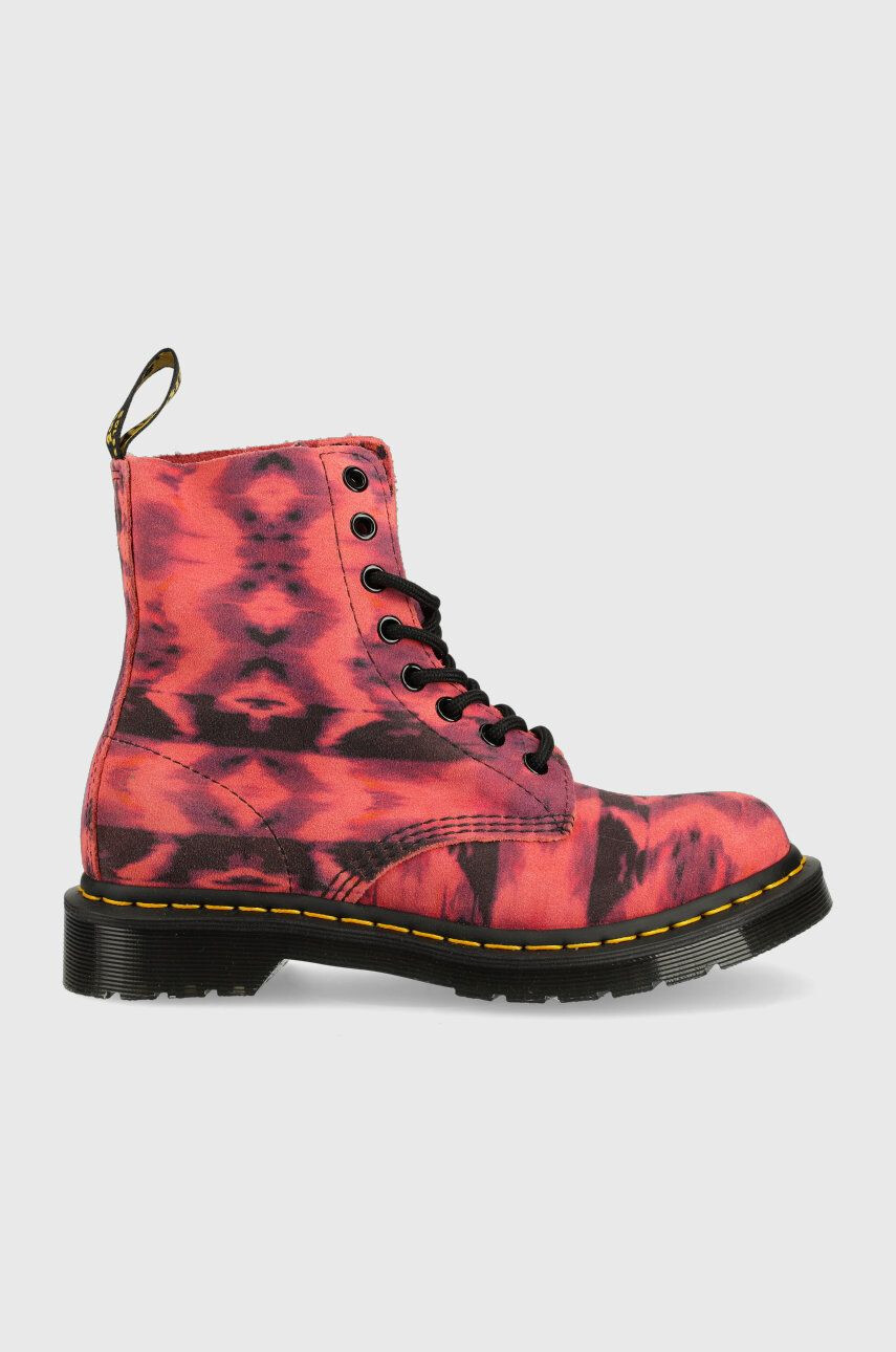 Dr. Martens Semišové workery dámské růžová barva na platformě DM27242500.1460.Pascal-Prpl.Sum.T - Pepit.cz