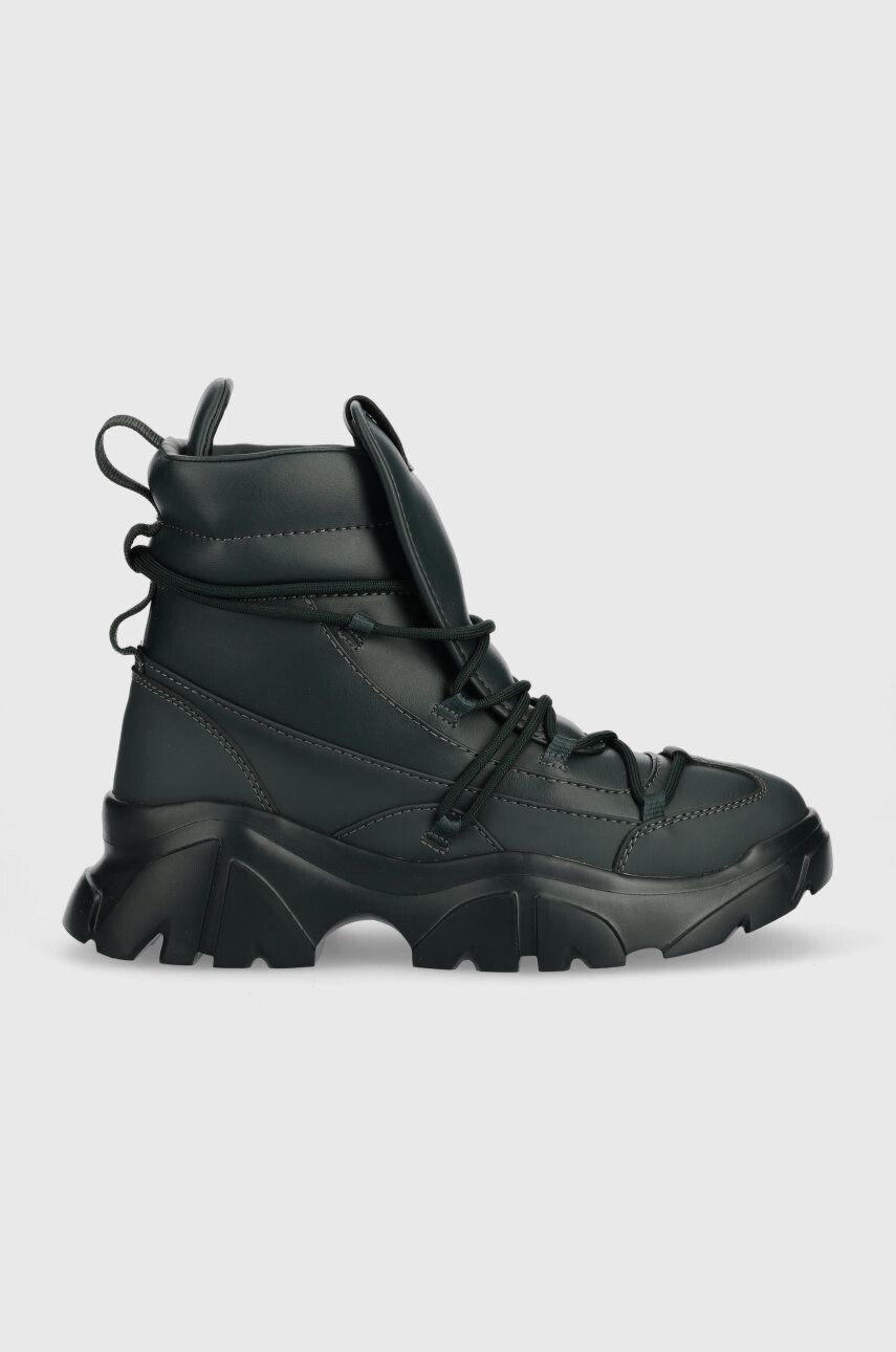 EA7 Emporio Armani Boty Boot Flakes zelená barva - Pepit.cz