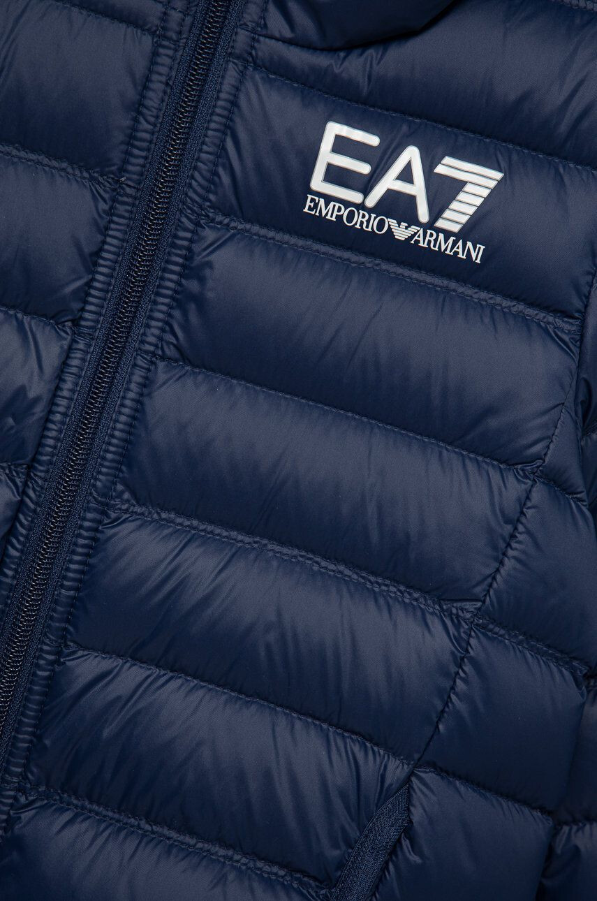 EA7 Emporio Armani Dětská péřová bunda tmavomodrá barva - Pepit.cz