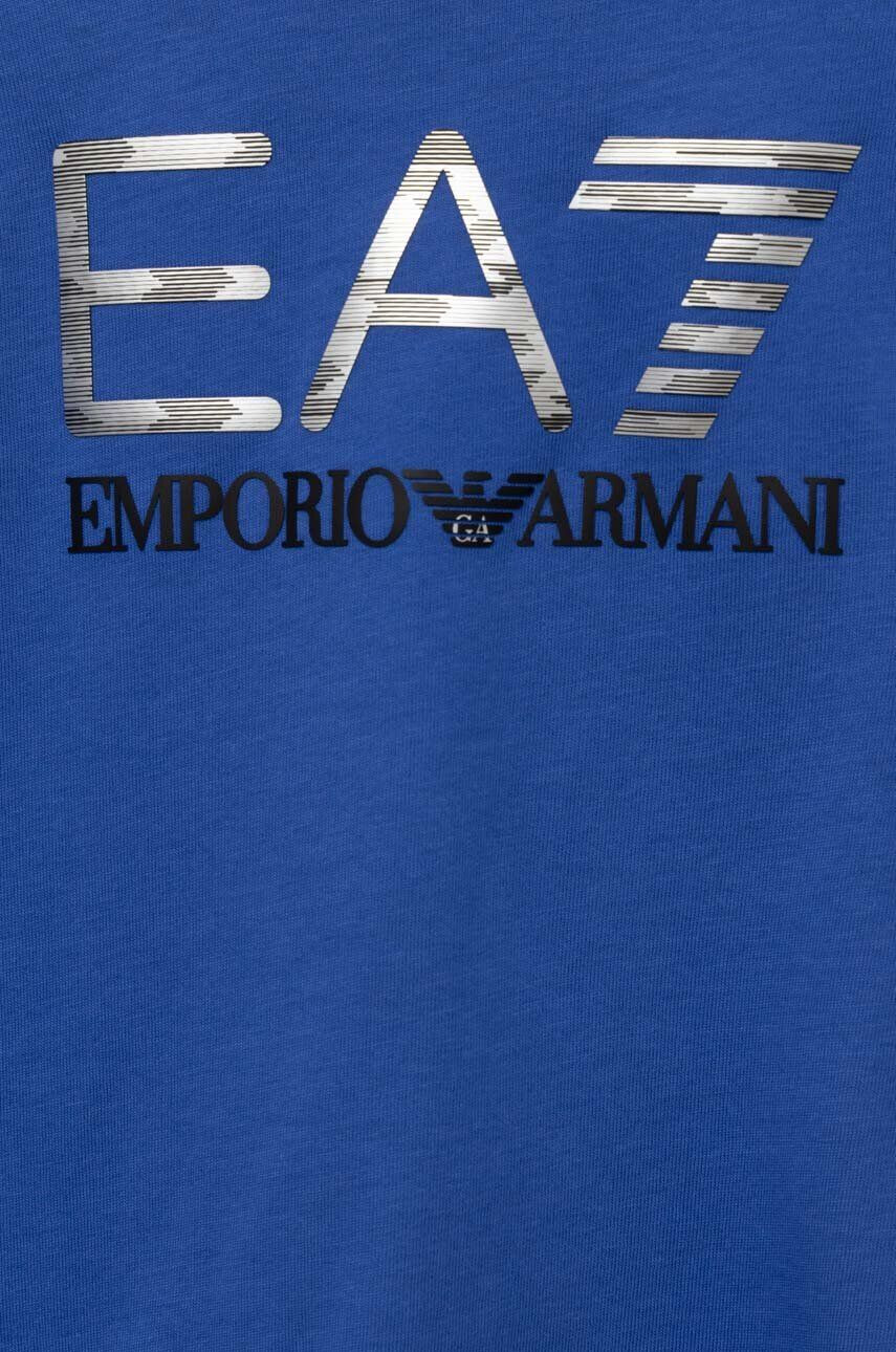 EA7 Emporio Armani Dětská bavlněná košile s dlouhým rukávem s potiskem - Pepit.cz