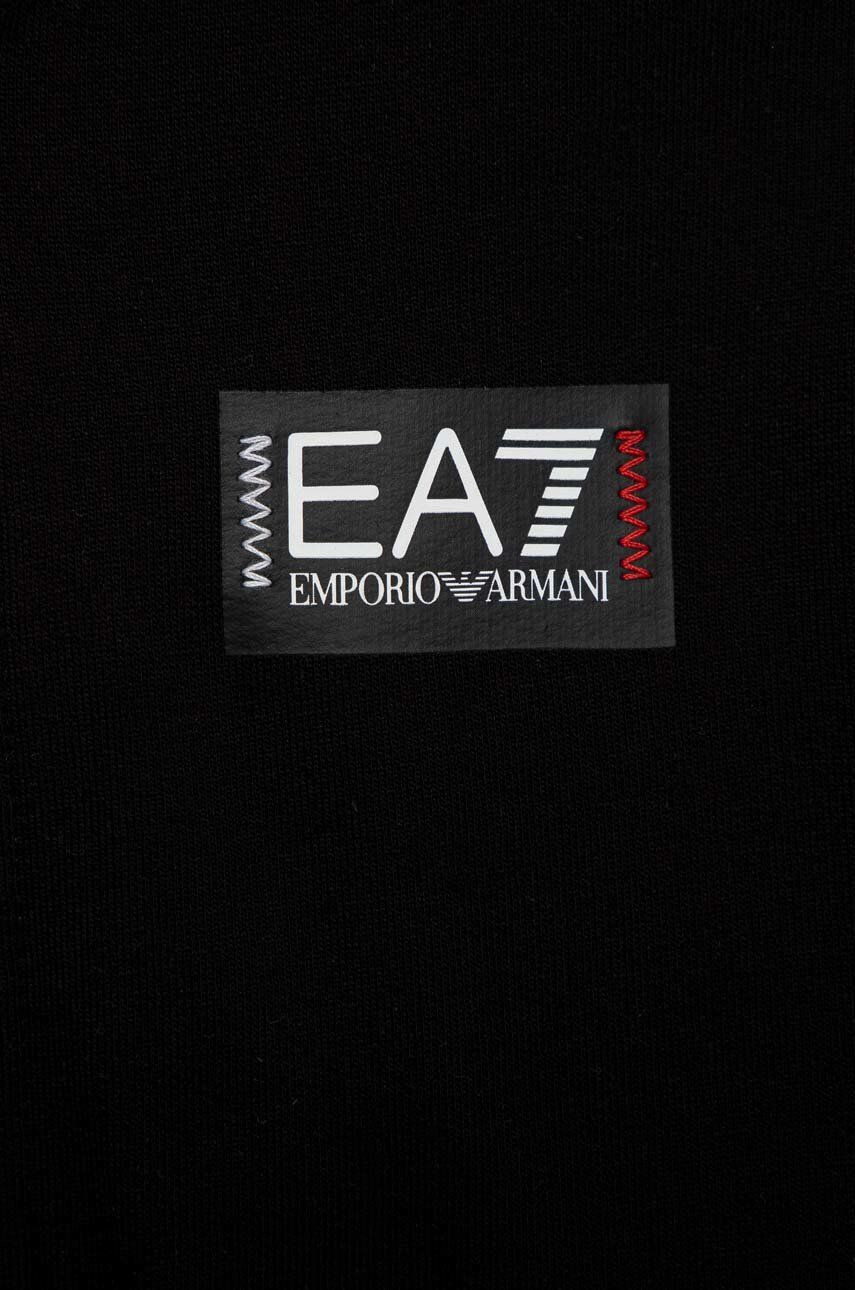 EA7 Emporio Armani Dětská bavlněná mikina tmavomodrá barva s potiskem - Pepit.cz