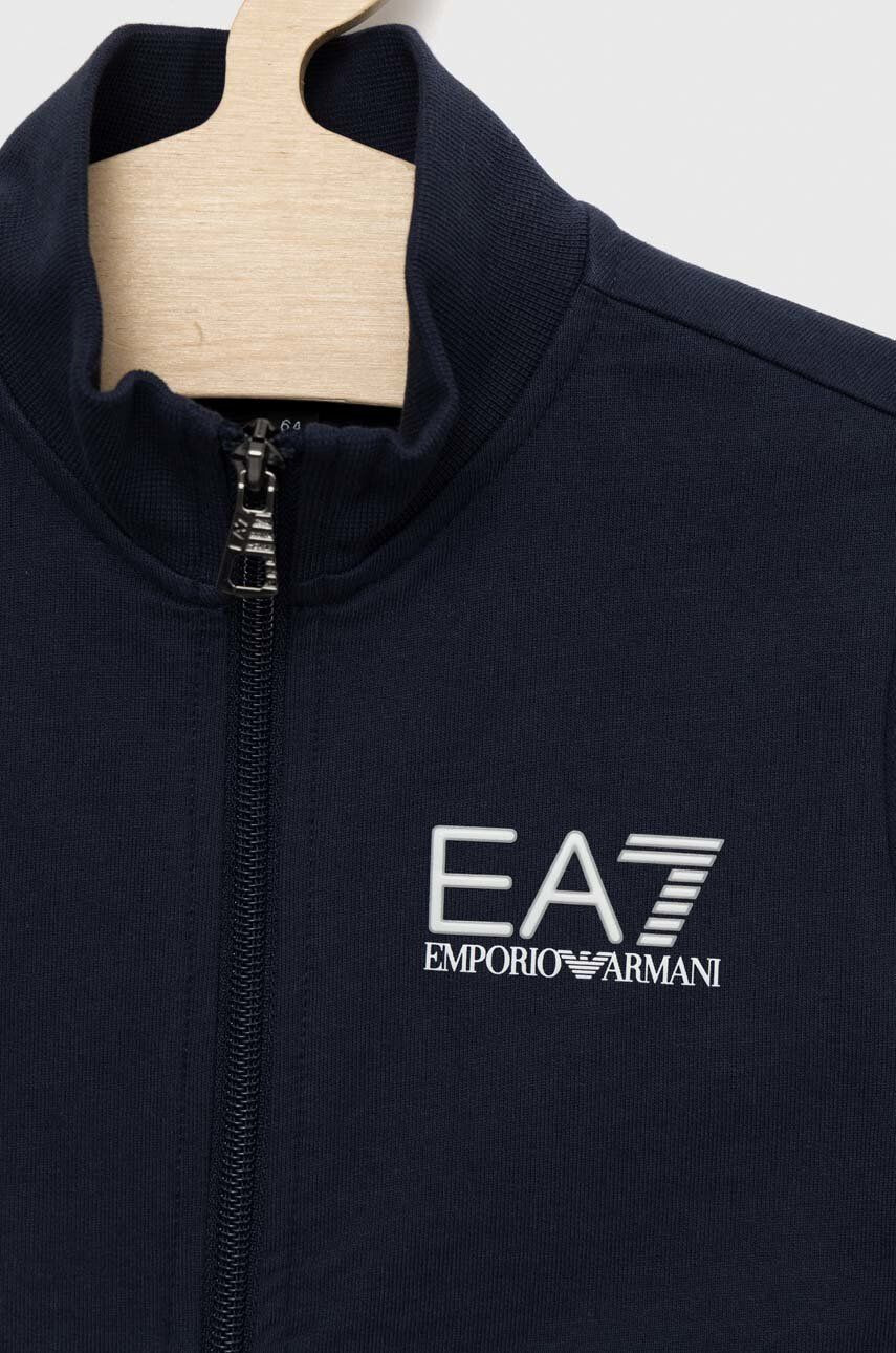 EA7 Emporio Armani Dětská bavlněná tepláková souprava tmavomodrá barva - Pepit.cz