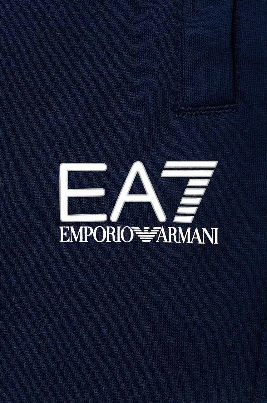 EA7 Emporio Armani Dětské bavlněné šortky tmavomodrá barva - Pepit.cz