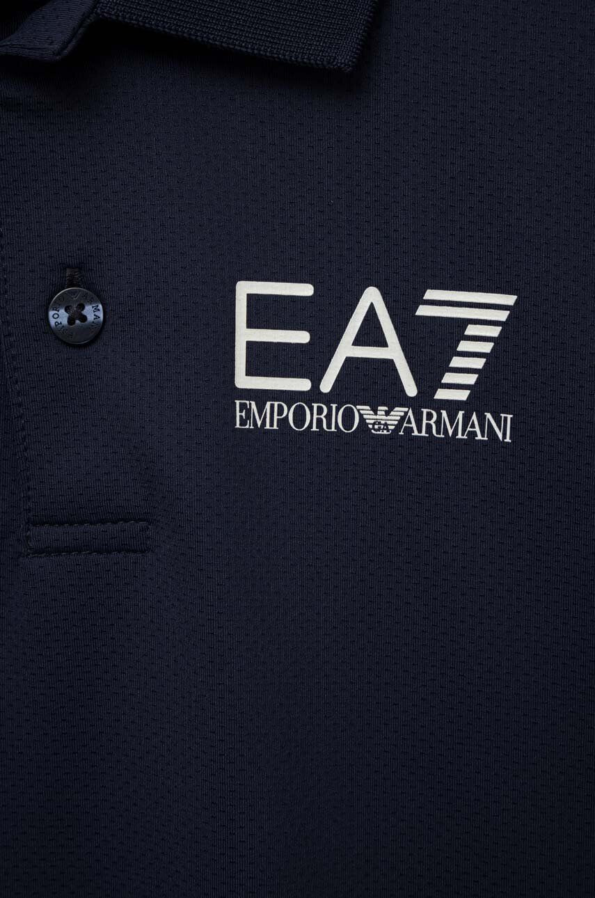 EA7 Emporio Armani Dětské polo tričko tmavomodrá barva s potiskem - Pepit.cz