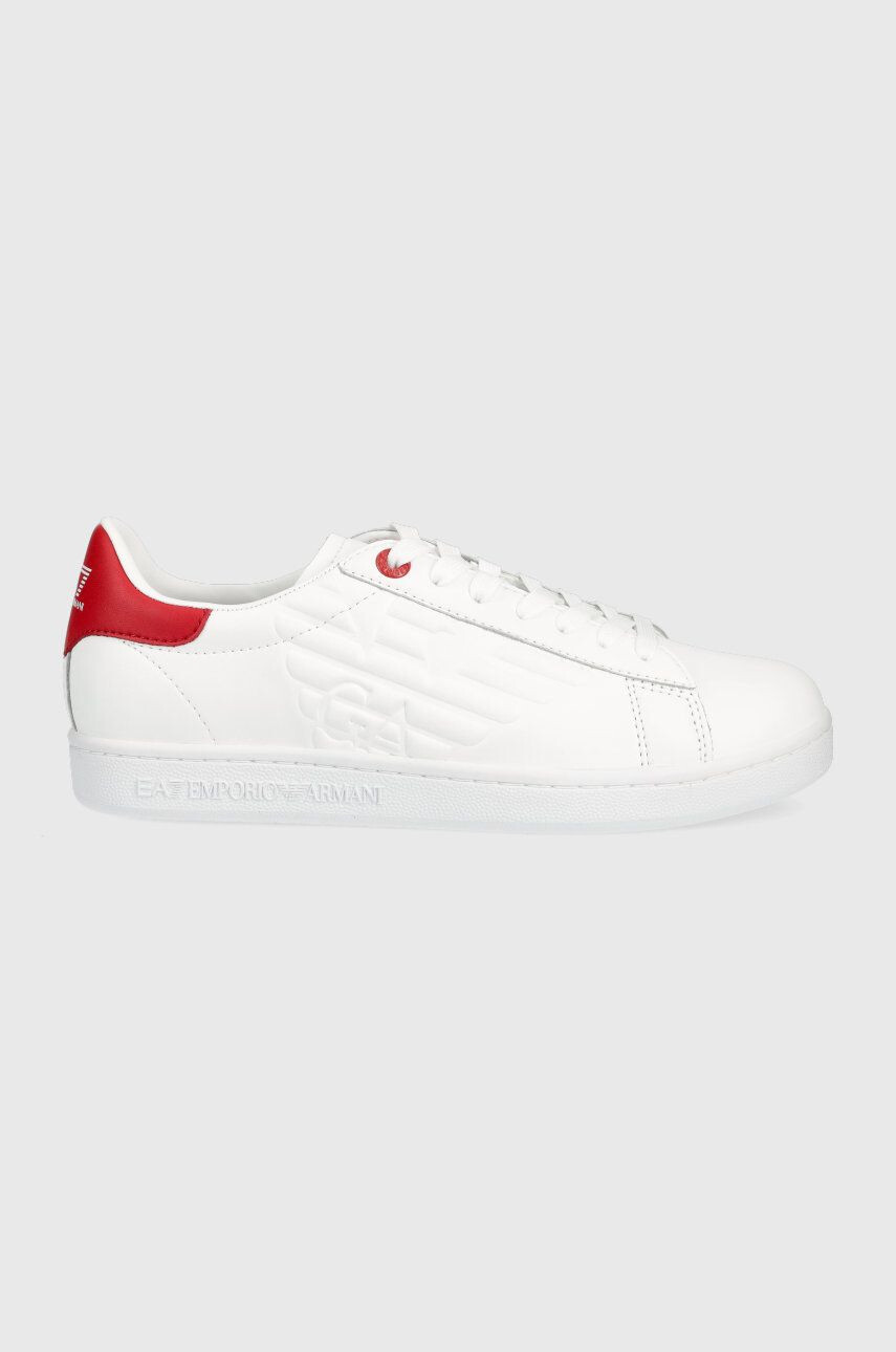 EA7 Emporio Armani Kožené sneakers boty bílá barva - Pepit.cz