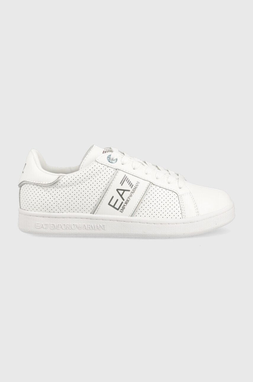 EA7 Emporio Armani Kožené sneakers boty Classic Perf bílá barva - Pepit.cz