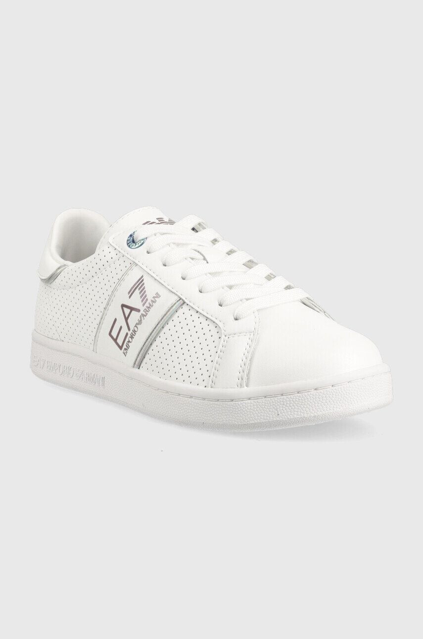 EA7 Emporio Armani Kožené sneakers boty Classic Perf bílá barva - Pepit.cz