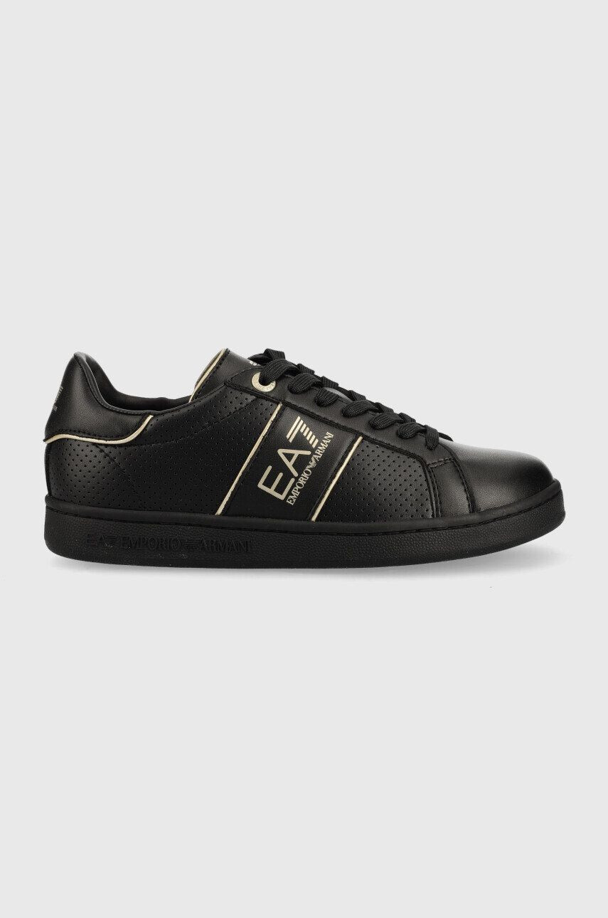 EA7 Emporio Armani Kožené sneakers boty Classic Perf černá barva - Pepit.cz