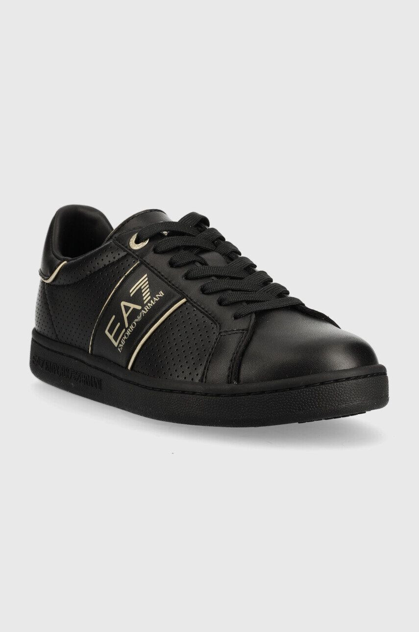 EA7 Emporio Armani Kožené sneakers boty Classic Perf černá barva - Pepit.cz