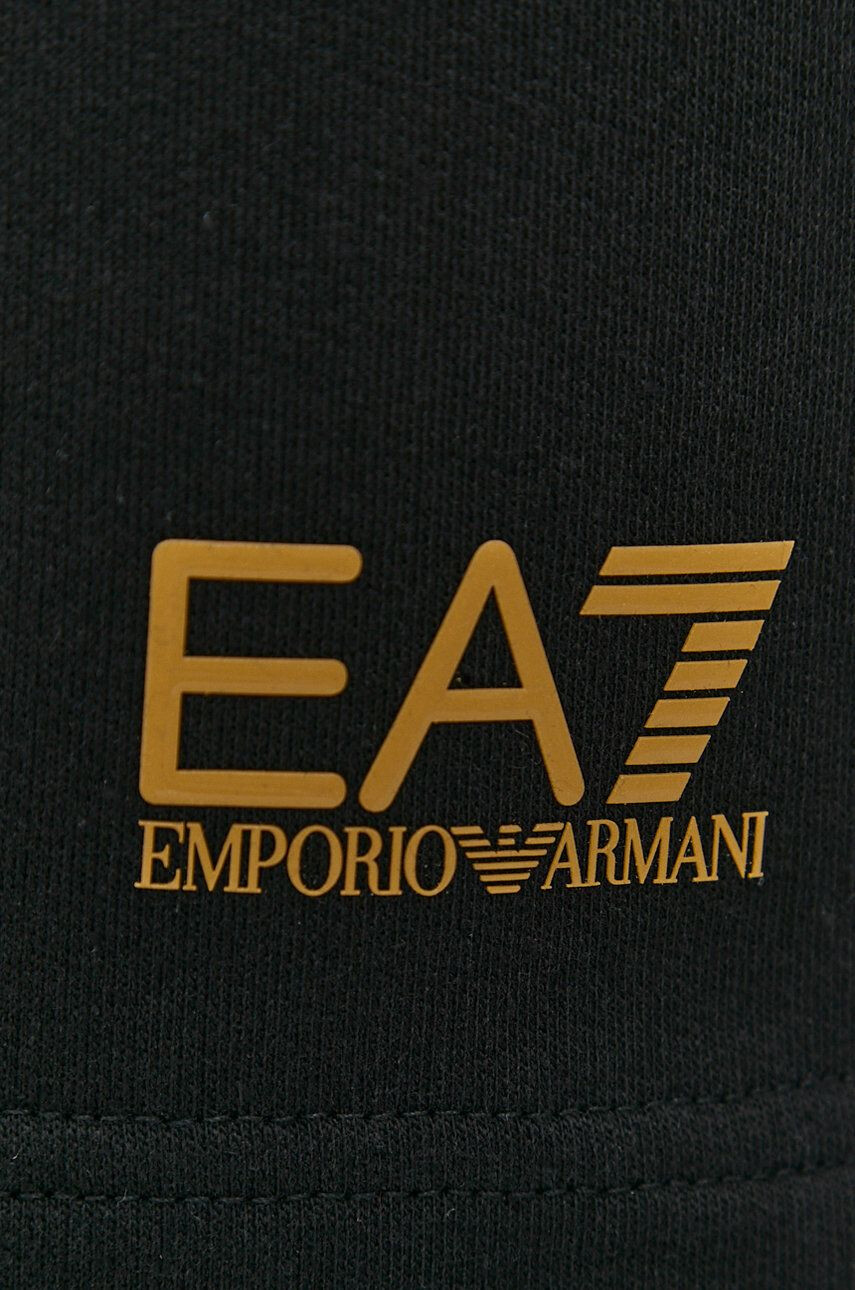 EA7 Emporio Armani Bavlněné šortky černá barva - Pepit.cz