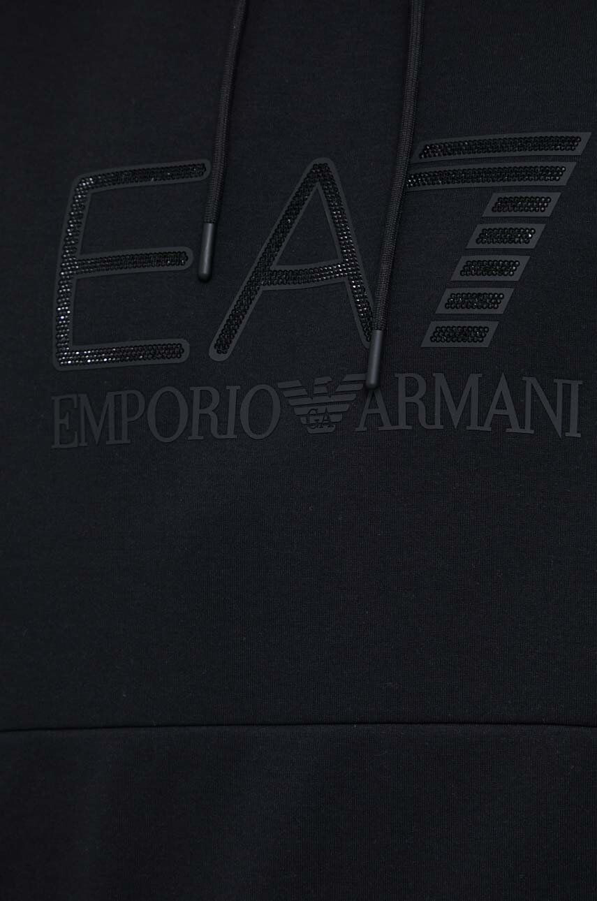 EA7 Emporio Armani Mikina pánská černá barva s potiskem - Pepit.cz