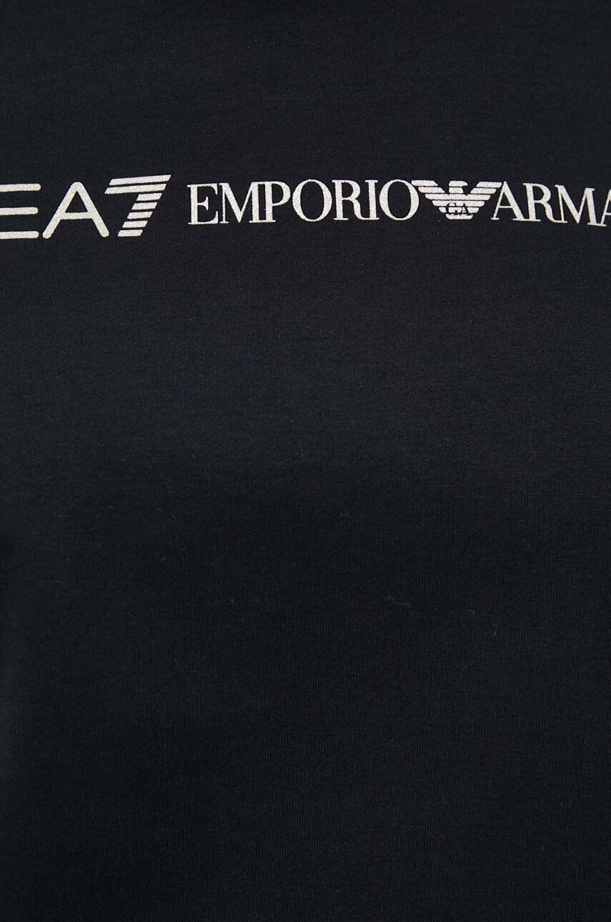 EA7 Emporio Armani Mikina dámská černá barva s potiskem - Pepit.cz