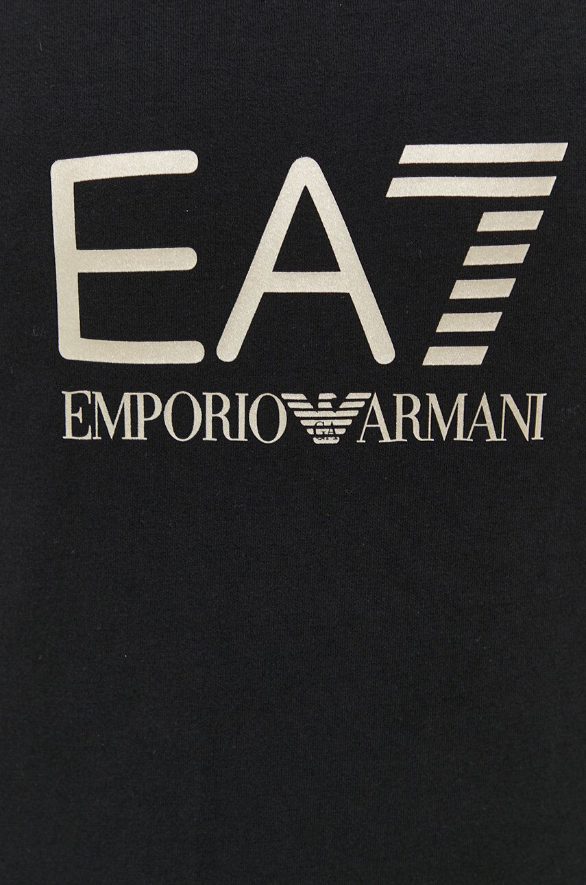 EA7 Emporio Armani Mikina dámská černá barva s potiskem - Pepit.cz