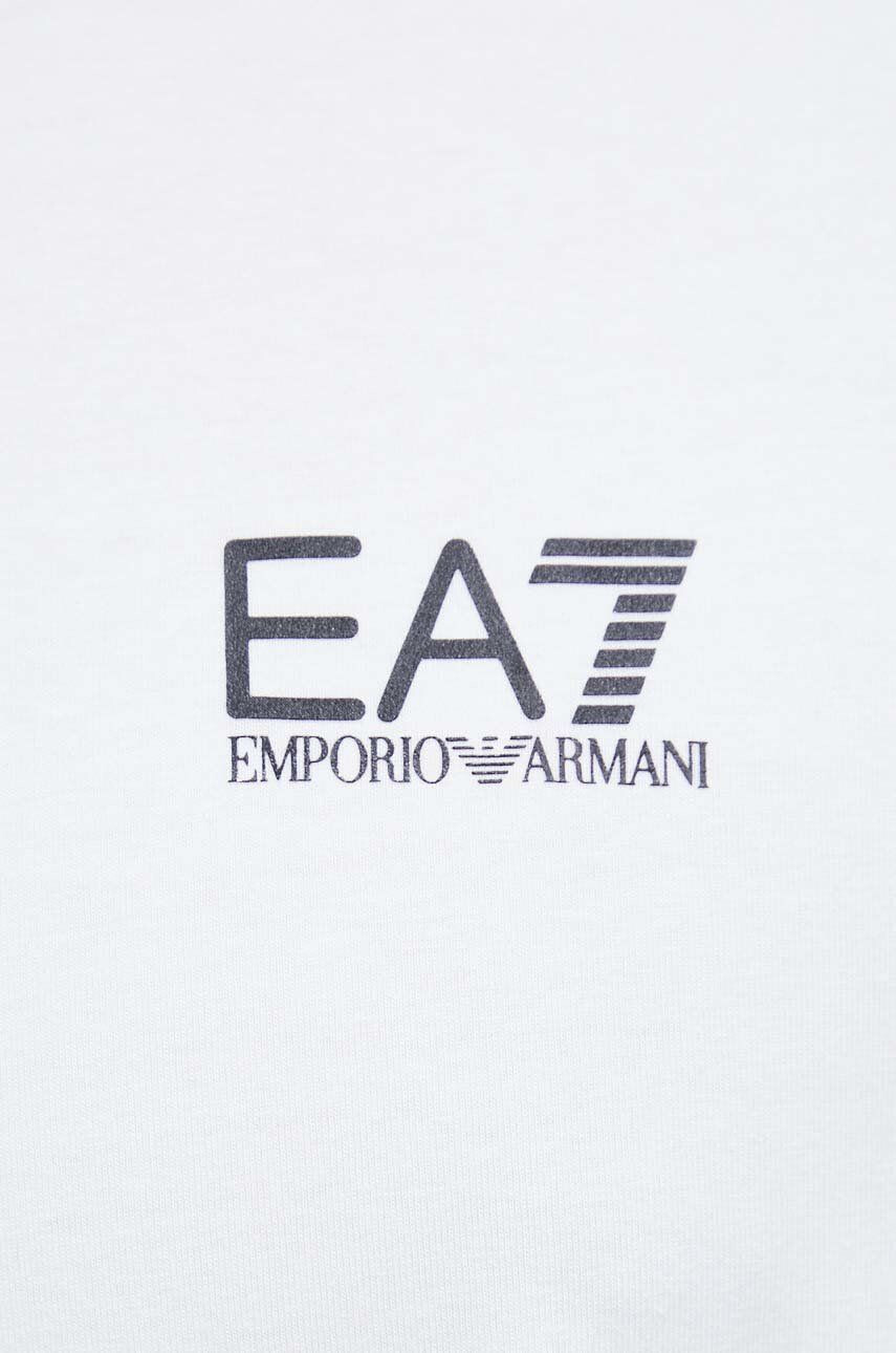 EA7 Emporio Armani Tričko bílá barva s potiskem - Pepit.cz