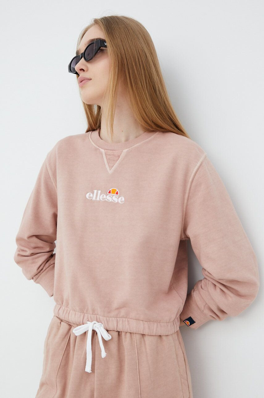 Ellesse Bavlněná mikina pánská zelená barva s kapucí s aplikací SHP16446-Khaki - Pepit.cz