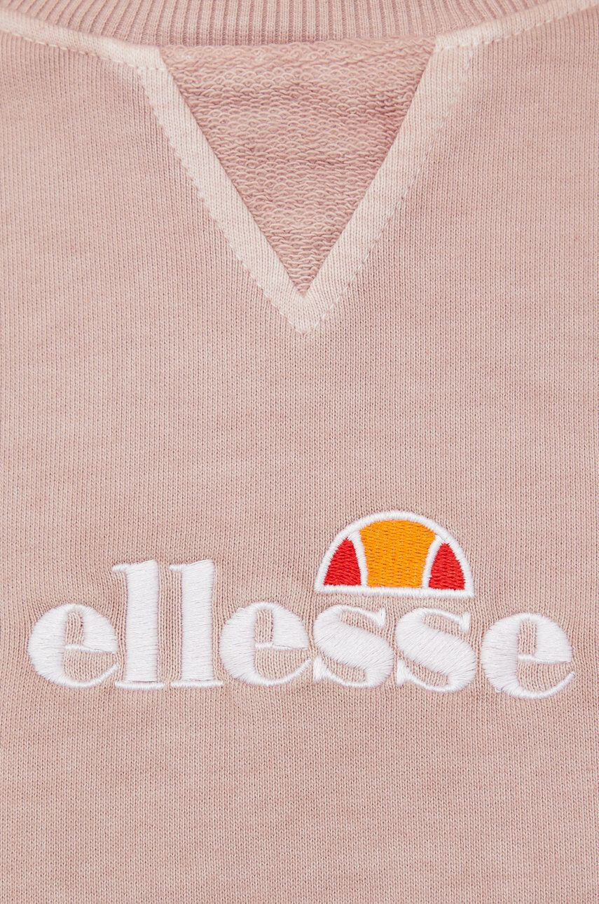 Ellesse Bavlněná mikina pánská hnědá barva s aplikací SHM13145-BROWN - Pepit.cz