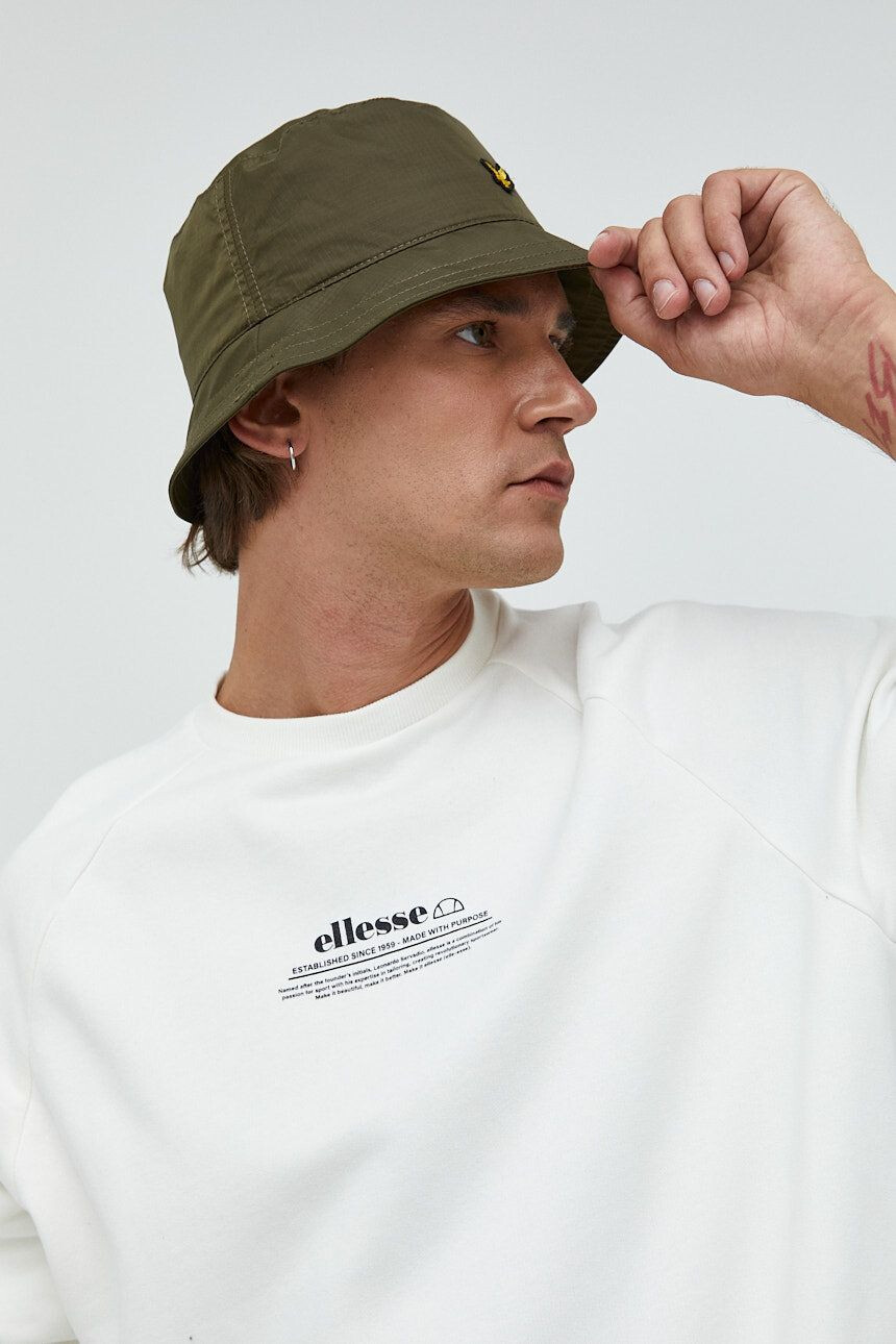 Ellesse Bavlněná mikina pánská zelená barva s kapucí s aplikací SHP16446-Khaki - Pepit.cz