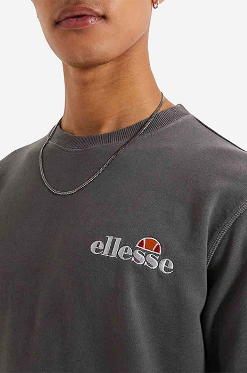 Ellesse Bavlněná mikina pánská hnědá barva vzorovaná SHM13145-BROWN - Pepit.cz