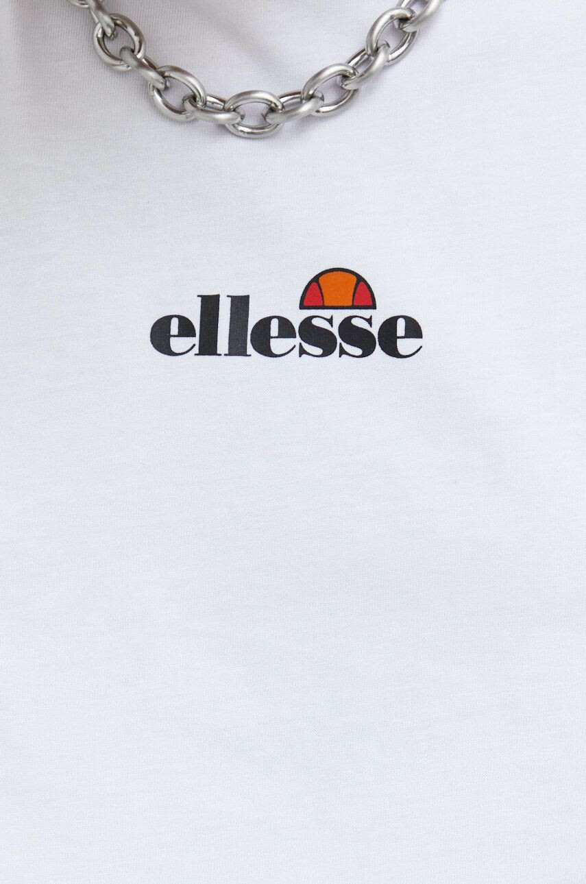 Ellesse Bavlněné tričko bílá barva s potiskem - Pepit.cz