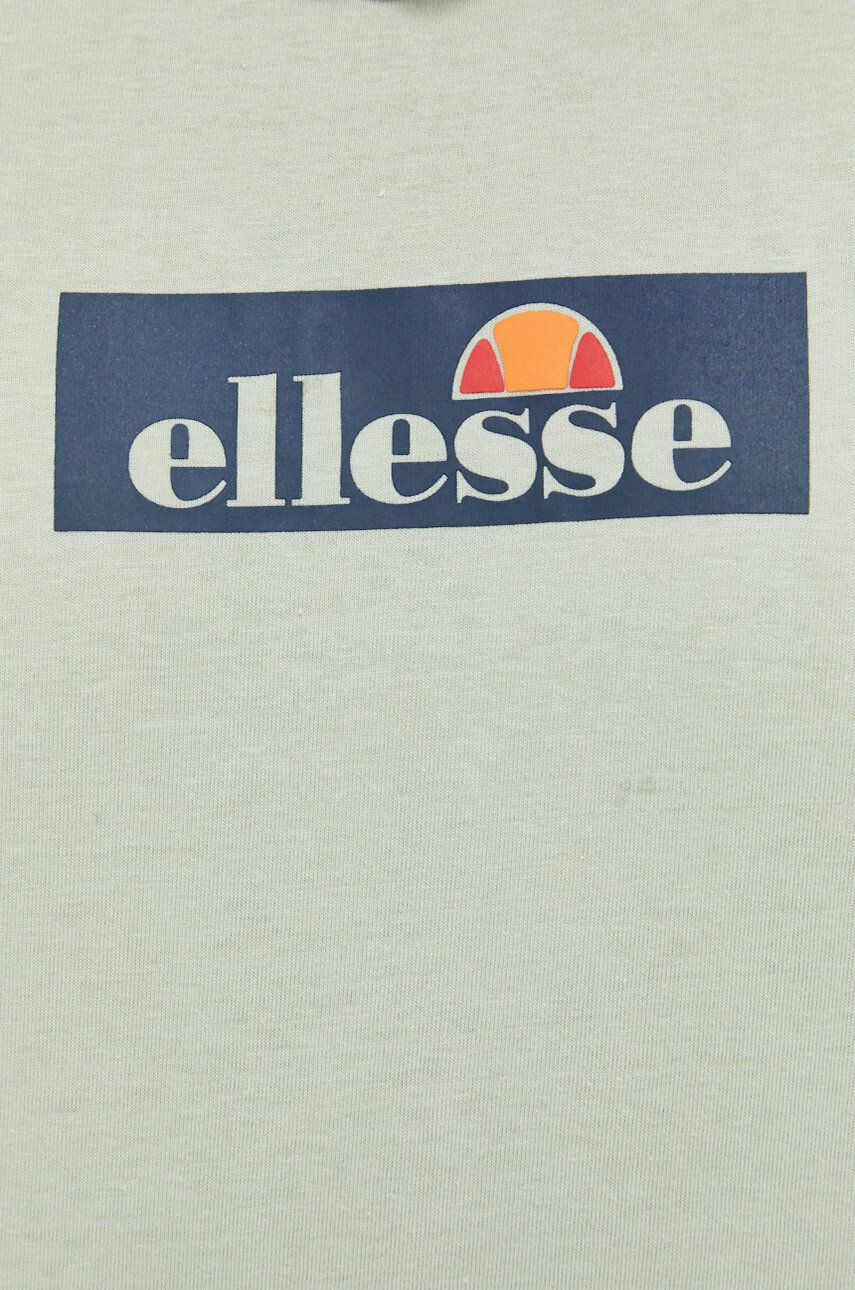 Ellesse Bavlněné tričko zelená barva s potiskem - Pepit.cz