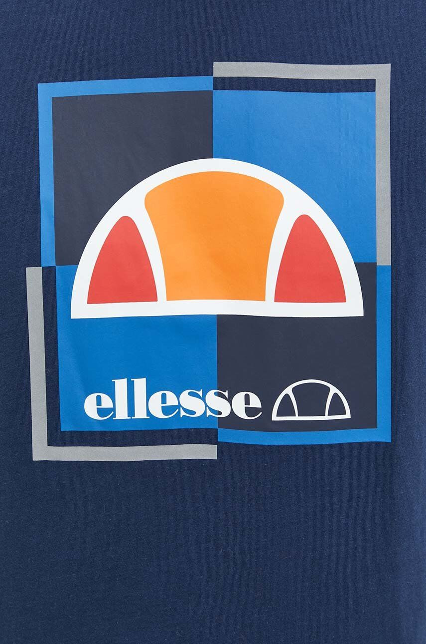 Ellesse Bavlněné tričko zelená barva s potiskem - Pepit.cz