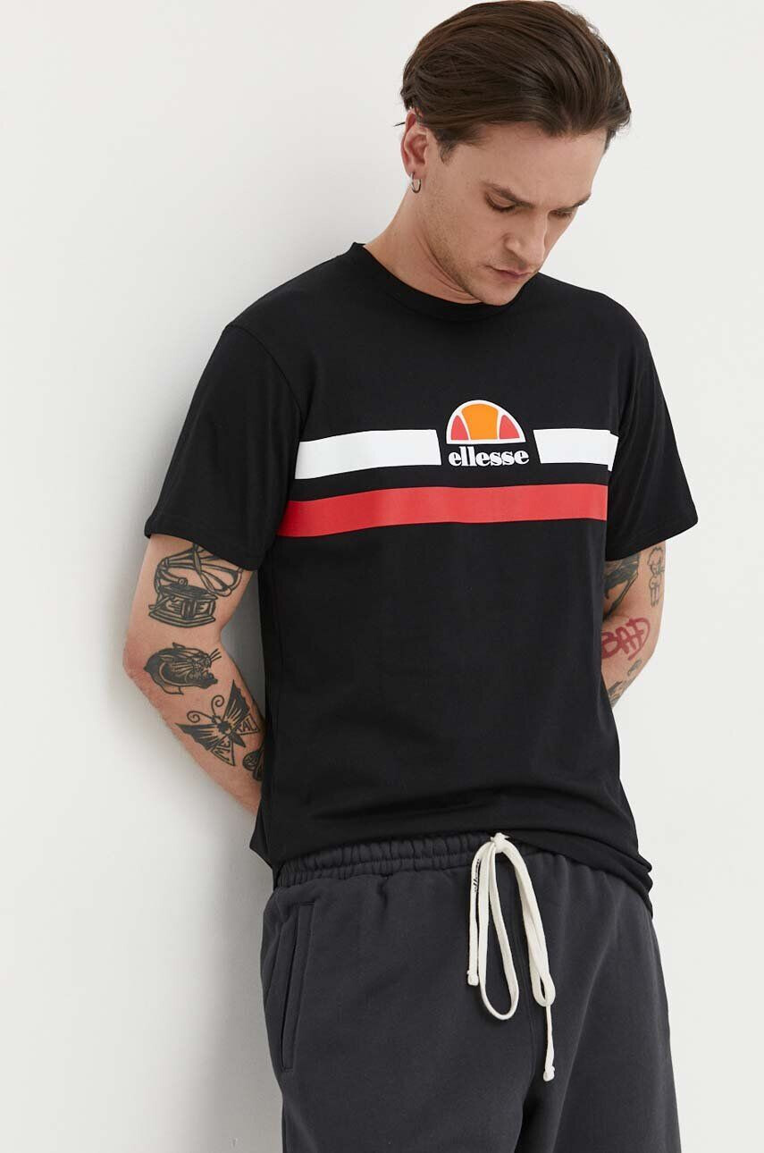 Ellesse Bavlněné tričko šedá barva s aplikací - Pepit.cz