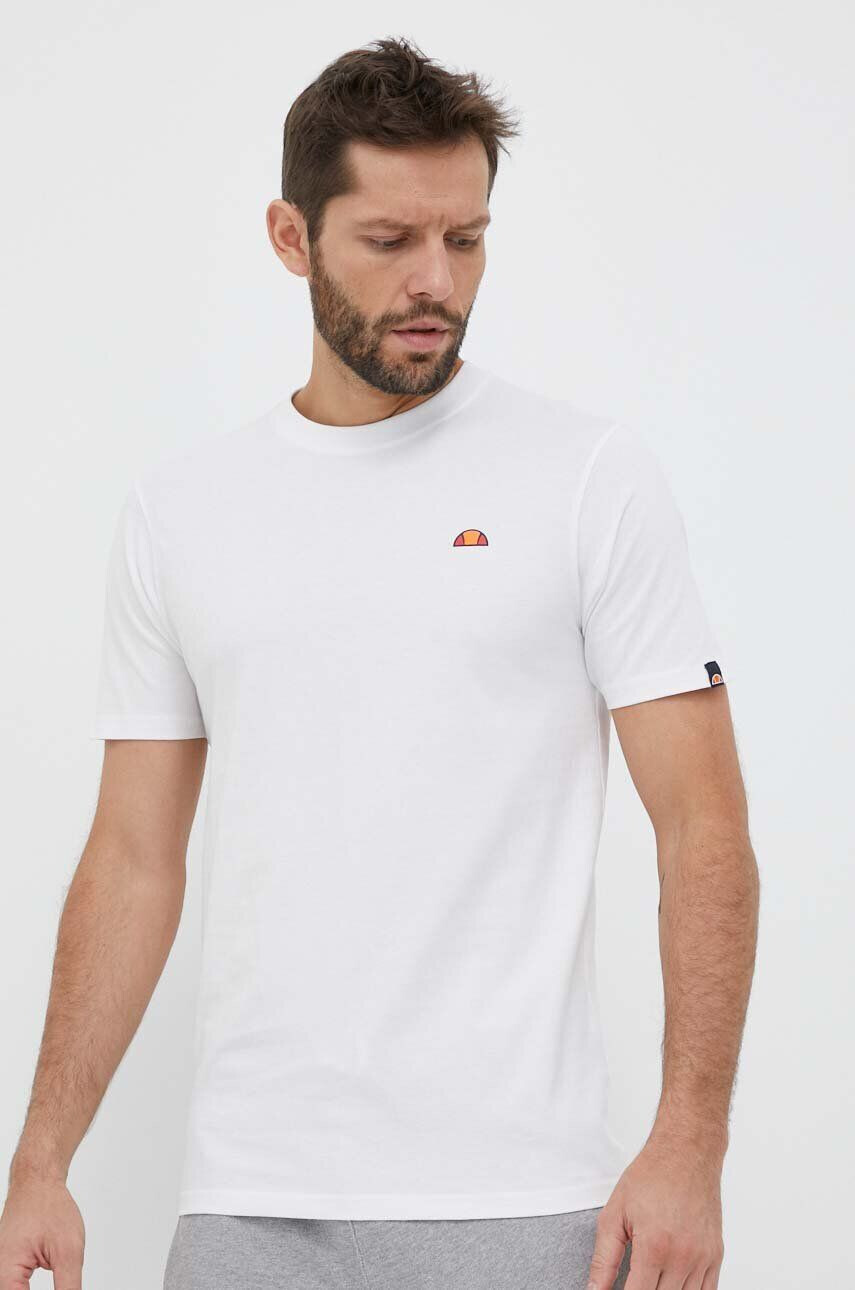 Ellesse Bavlněné tričko černá barva s potiskem SHR17639-WHITE - Pepit.cz