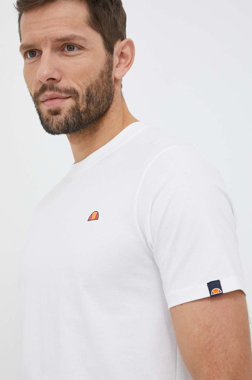 Ellesse Bavlněné tričko černá barva s potiskem SHR17639-WHITE - Pepit.cz